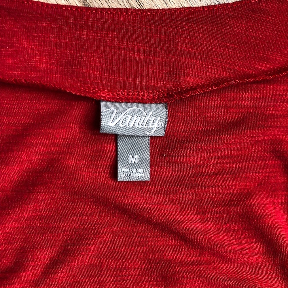 Vanity Red VNeck Top - Picture 2 of 3